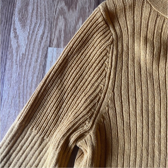 Yellow Ribbed Knit Sweater - Picture 9 of 10